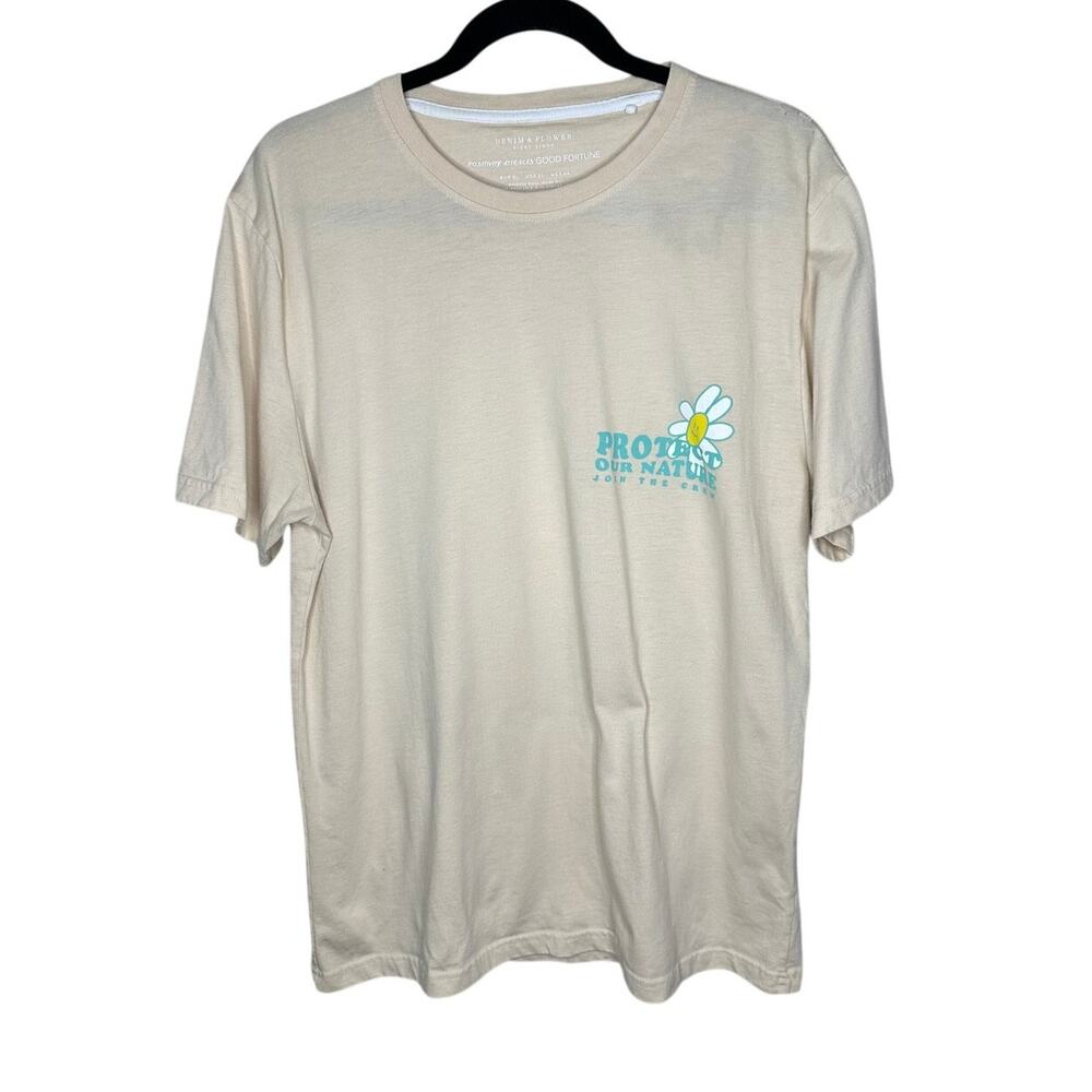 Denim & Flower Ricky Singh Daisy Tee Men XL Protect Our Nature Floral Graphic XL